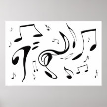 Vrillage de l'affiche de notes musicales