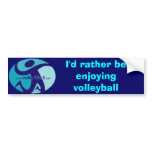 VT_Symbol, I'd rather be enjoying volleyball Bumper Stickers