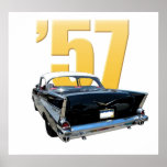 Vue 1957 arrière de l'Aire de bel de Chevrolet Affiche
