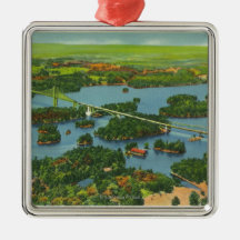 Vue aérienne du pont international ornements de noël