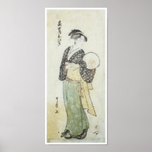 Vue de face d'Ohisa, Utamaro, 1792 Affiche