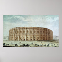 Vue de l'amphithéâtre romain affiche