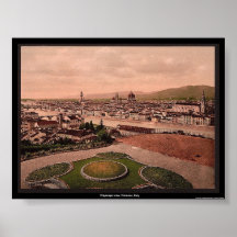 Vue de paysage urbain, Florence, Italie Affiche