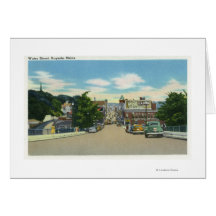 Vue de rue de l'eau carte de vœux