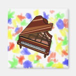 Vue d'oeil d'oiseau de Brown de piano à queue Aimants