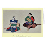 Vue d'uniforme et d'armure pour des samouraïs cartes de vœux
