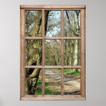 Vue en bois d'une fenêtre posters