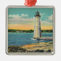 Vue extérieure de phare d'île de roche décoration pour sapin de noël
