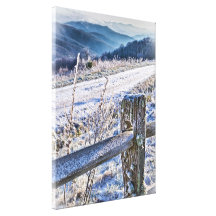 Vue pittoresque d'hiver de bouton d'achat toiles tendues