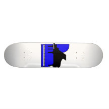 Vue supérieure bleue noire de Sillouette de piano Planches À Roulettes Customisées