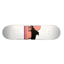 Vue supérieure rose noire de Sillouette de piano Planches À Roulettes Customisées