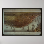 Vue vintage de ville de la Nouvelle-Orléans - 1885 Poster