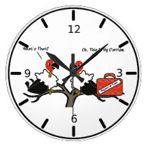 Vultures Carrion Carry-On Luggage Cartoon Clock