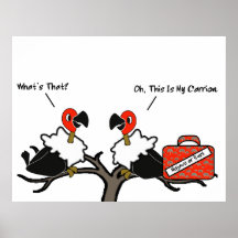 Vultures Carrion Carry-On Luggage Cartoon Poster