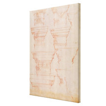W.18v Study of column capitals Stretched Canvas Print
