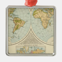 W, E Hemispheres Ornament