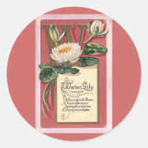W is for Water Lily Sticker