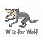 W is for Wolf Postcard