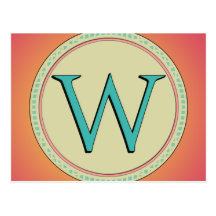 W MONOGRAM LETTER POST CARDS