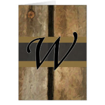 w Monogram Vertical Boards Greeting Card