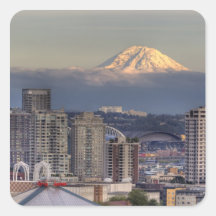 WA, Seattle, Mount Rainier from Kerry Park Sticker