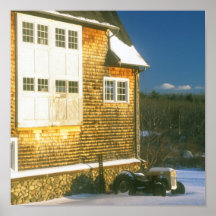 Wachusett Meadows Barn Tractor Poster