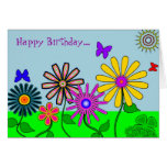 'Wacky Flowers' Card