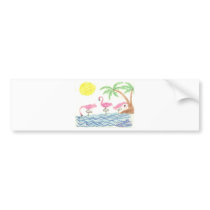 Wading Flamingos