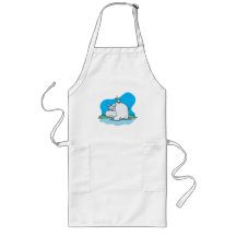 wading hippo and silly bird apron