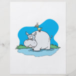 wading hippo and silly bird flyer design