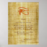 WADJET EYE OF RA & Poem Egyptian Art Print
