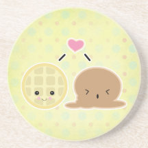 waffle and ice cream love coasters