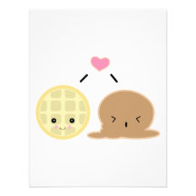 waffle and ice cream love custom invitations