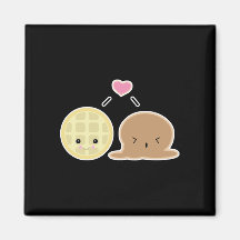 waffle and ice cream love magnets