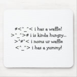 Waffle Yummy Mousepad (Black on White)