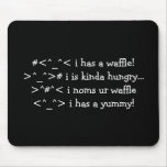 Waffle Yummy Mousepad (White on Black)