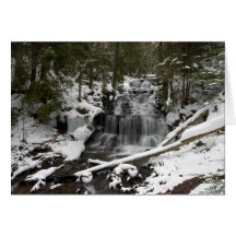 Wagner Falls In Winter Greeting Cards