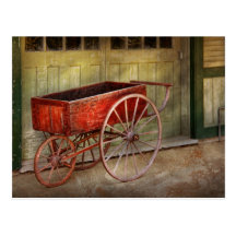 Wagon - That old red wagon Post Card