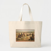 Wagon Train vintage painting Bag
