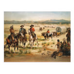 Wagon Train vintage painting Postcards