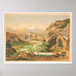 Wagon Trains arriving at Outpost (1838A) Print