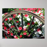 Wagon Wheel and Flowers 2 Print