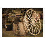 Wagon Wheel And Saddle Greeting Card