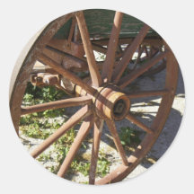 Wagon Wheel Round Sticker