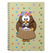 wahine owl spiral notebook