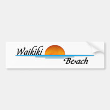 Waikiki Beach Bumper Stickers