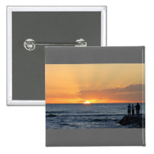 Waikiki Sunset Pinback Button