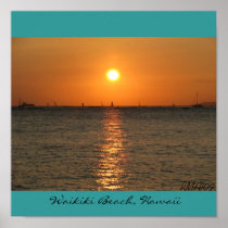 Waikiki Sunset Poster posters