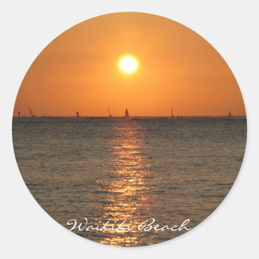 Waikiki Sunset Sticker