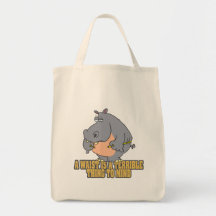 waist terrible thing to mind funny hippo tote bag